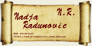 Nadja Radunović vizit kartica